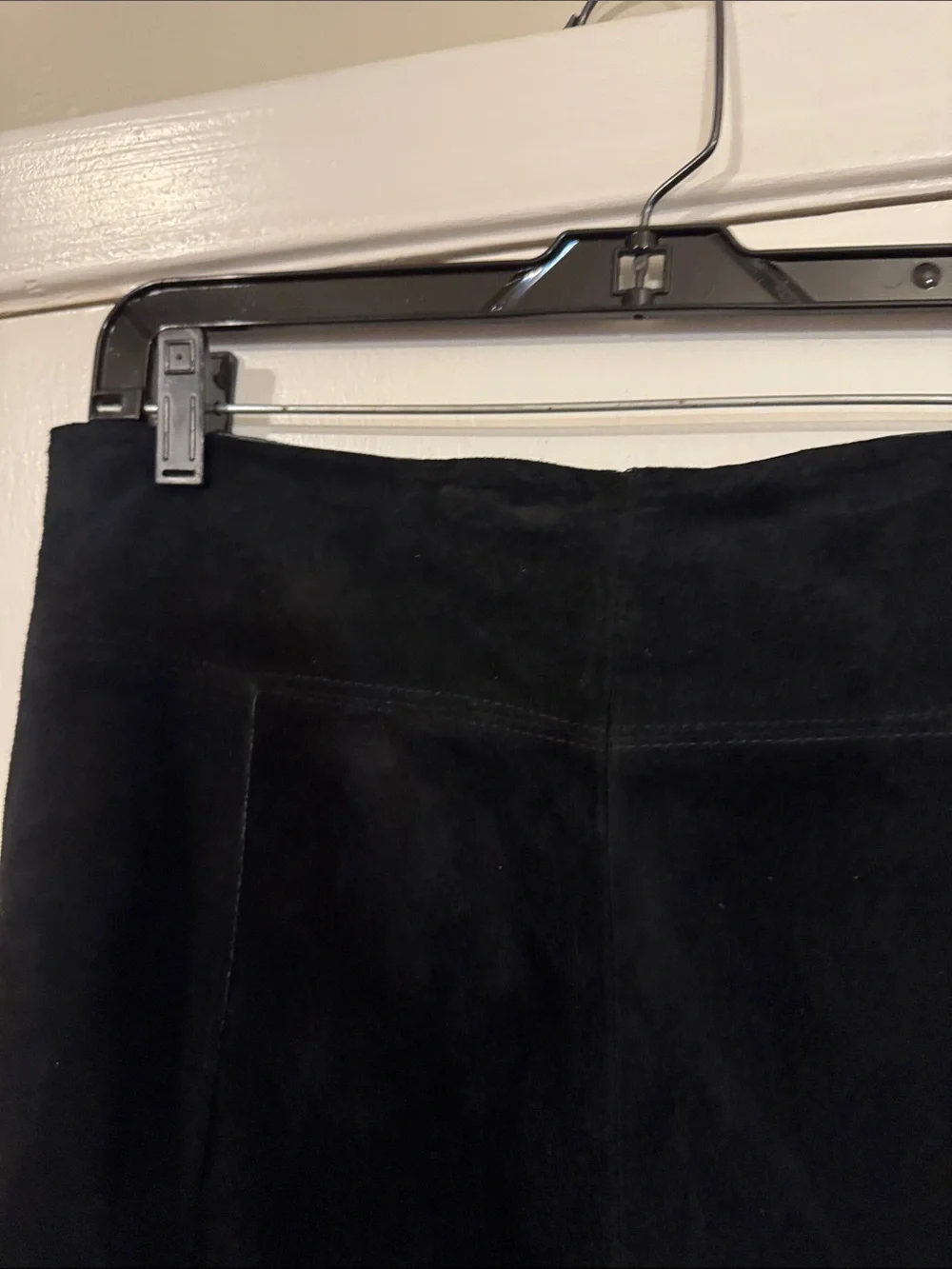 Valerie Stevens Black Suede A-Line Skirt